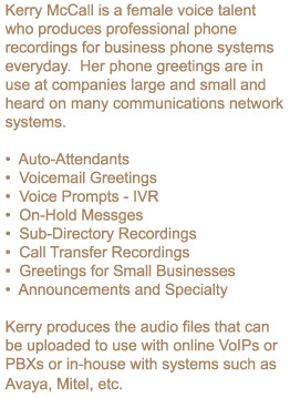 Auto-attendants and voicemail greetings for businesses